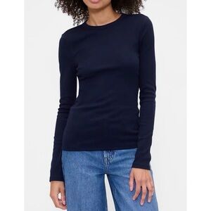 GAP NWT Navy Blue Essential Thermal Long Sleeve Top
